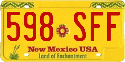 NM license plate 598SFF
