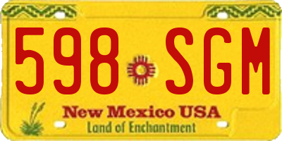 NM license plate 598SGM