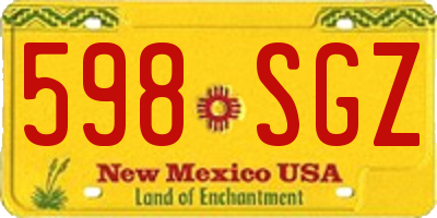NM license plate 598SGZ