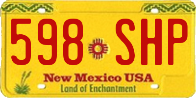 NM license plate 598SHP