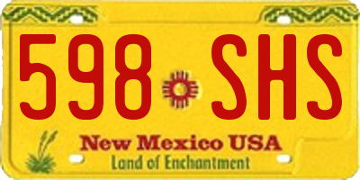 NM license plate 598SHS