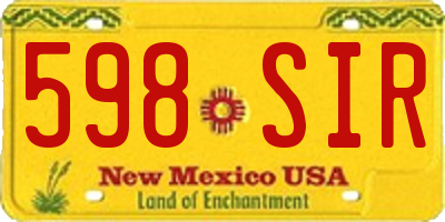 NM license plate 598SIR