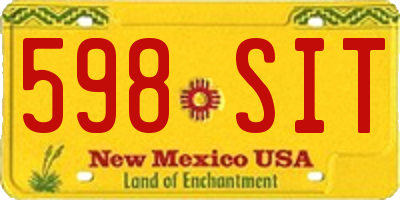 NM license plate 598SIT