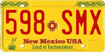 NM license plate 598SMX