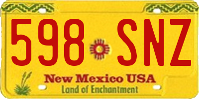 NM license plate 598SNZ