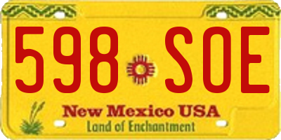 NM license plate 598SOE