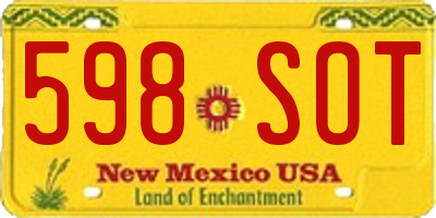 NM license plate 598SOT
