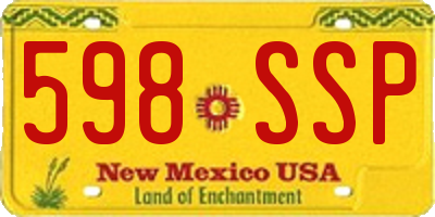 NM license plate 598SSP