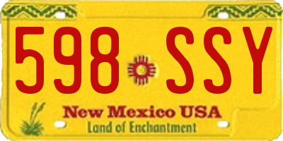 NM license plate 598SSY