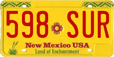 NM license plate 598SUR
