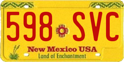 NM license plate 598SVC