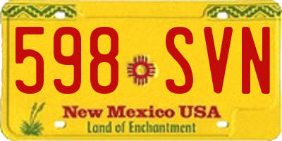 NM license plate 598SVN