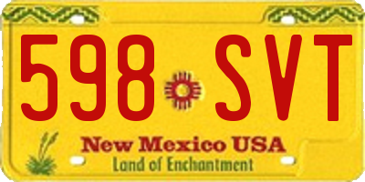 NM license plate 598SVT