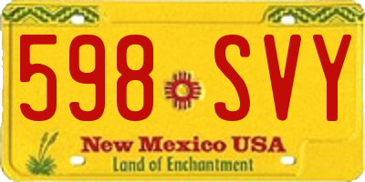 NM license plate 598SVY
