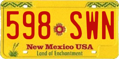 NM license plate 598SWN