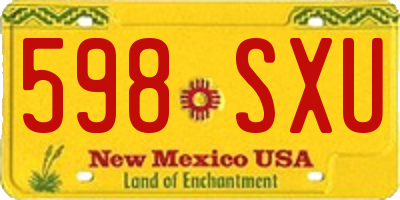 NM license plate 598SXU