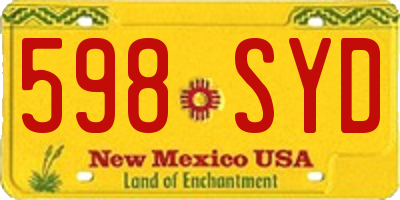 NM license plate 598SYD