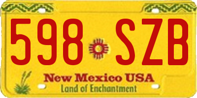 NM license plate 598SZB