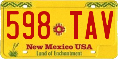 NM license plate 598TAV