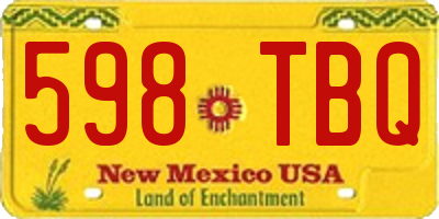 NM license plate 598TBQ