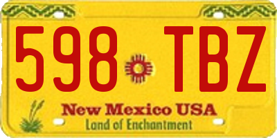 NM license plate 598TBZ