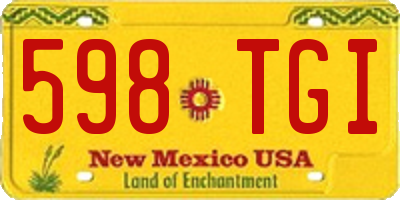 NM license plate 598TGI