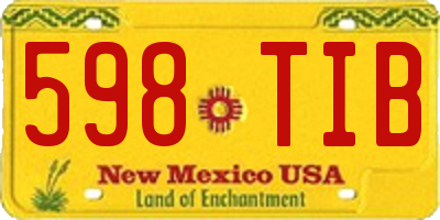 NM license plate 598TIB