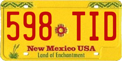NM license plate 598TID
