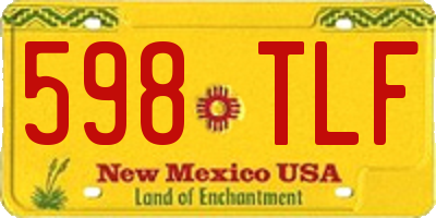 NM license plate 598TLF