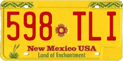 NM license plate 598TLI