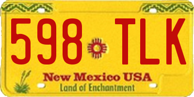 NM license plate 598TLK
