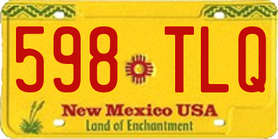 NM license plate 598TLQ