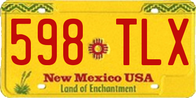 NM license plate 598TLX