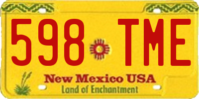NM license plate 598TME