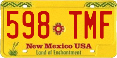 NM license plate 598TMF