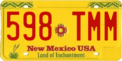 NM license plate 598TMM