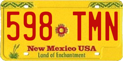 NM license plate 598TMN