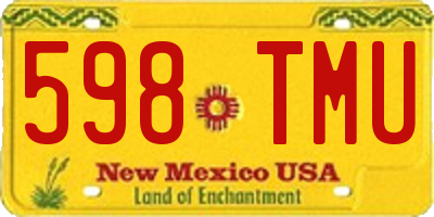 NM license plate 598TMU