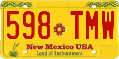 NM license plate 598TMW