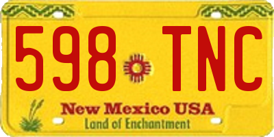 NM license plate 598TNC