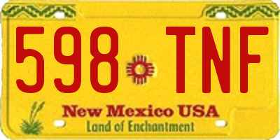NM license plate 598TNF