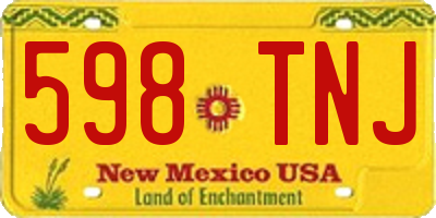 NM license plate 598TNJ