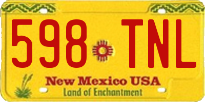 NM license plate 598TNL
