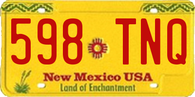NM license plate 598TNQ
