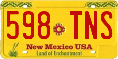 NM license plate 598TNS