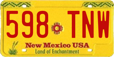 NM license plate 598TNW