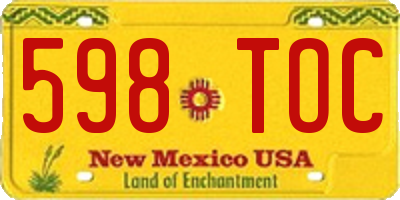 NM license plate 598TOC