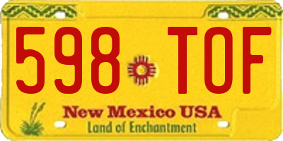 NM license plate 598TOF