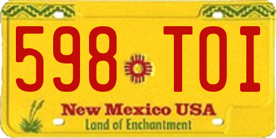NM license plate 598TOI
