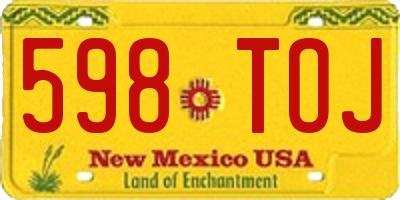 NM license plate 598TOJ